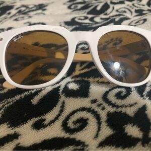 Vintage 80’s Ray-Ban White Sunglasses with Brown Lenses for smaller size faces